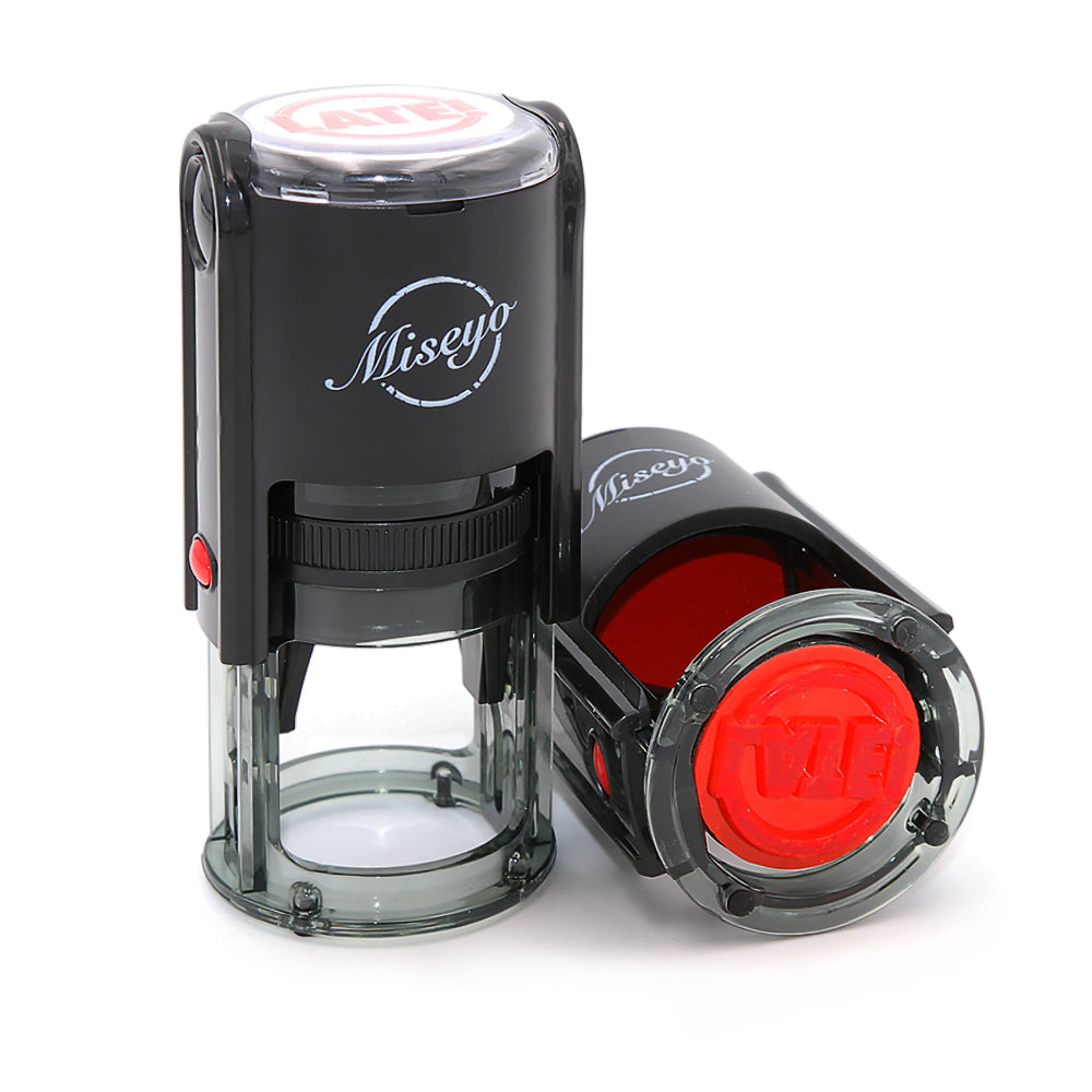 Late! - Miseyo Self-Inking Round Teacher Stamp - Red Ink