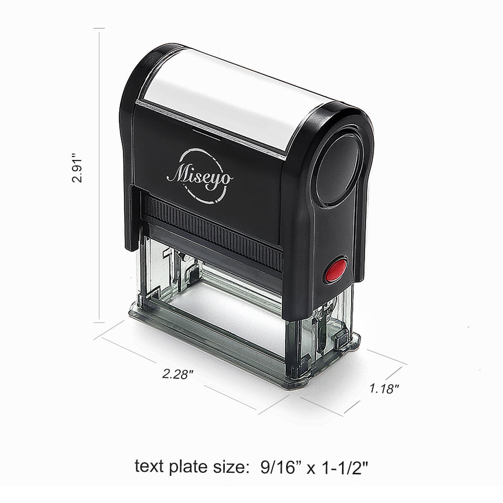 Miseyo Entered Self Inking Rubber Stamp - Red Ink