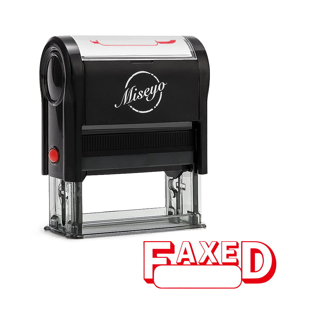 Miseyo Faxed Self Inking Rubber Stamp - Red Ink
