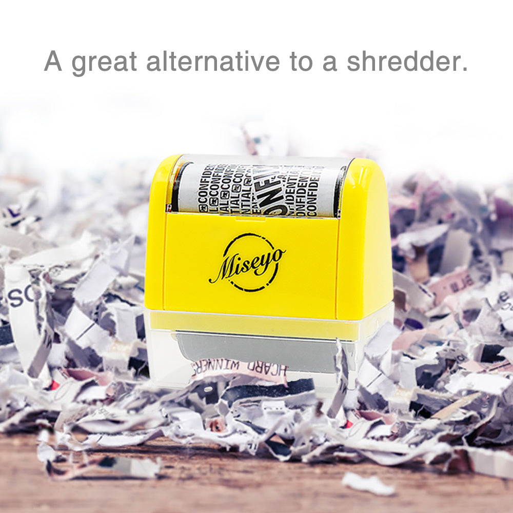 Miseyo Wide Roller Stamp Identity Theft Stamp 1.5 Inch Perfect for Privacy Protection - Yellow