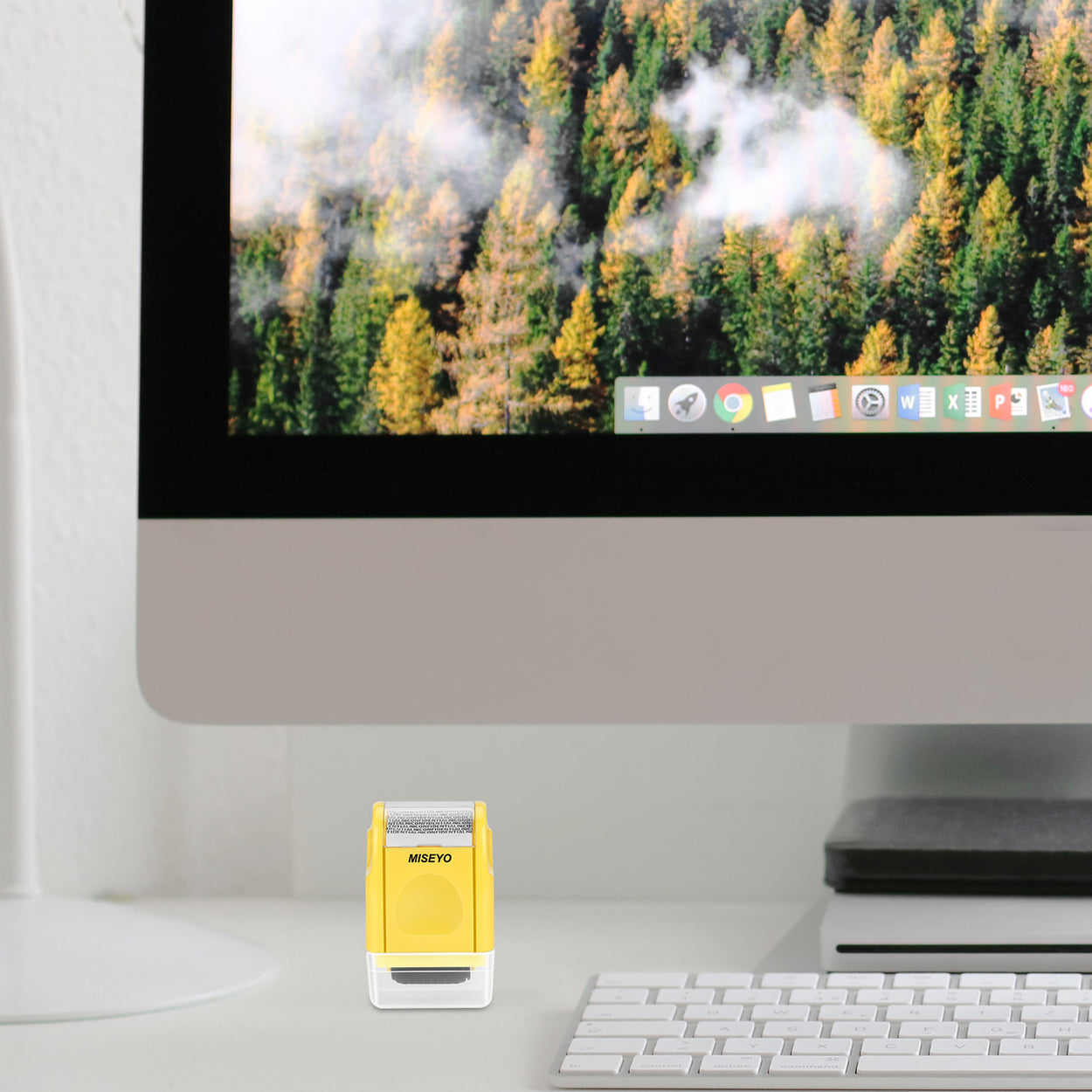 Miseyo Mini Identity Theft Protection Roller Stamp - Yellow
