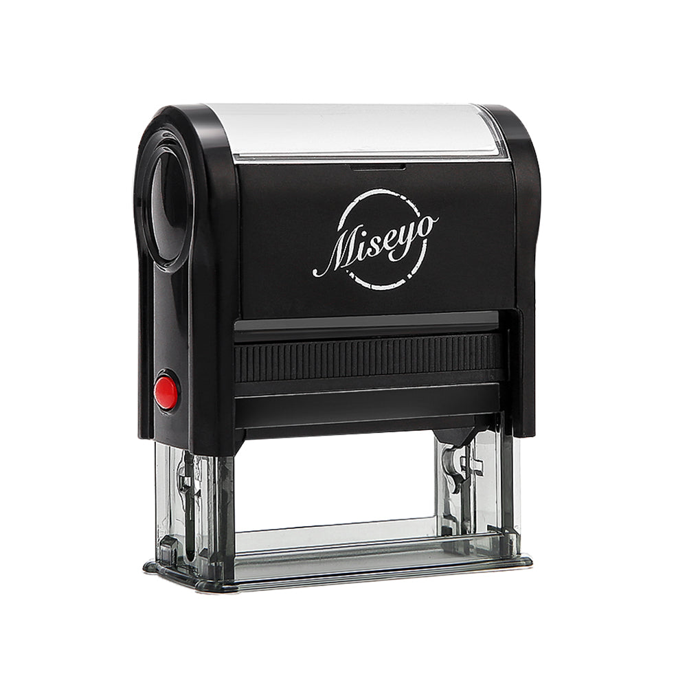 Miseyo Custom Clothing Name Stamp Personalized up to 3 Lines - 2 Ink Pad Included