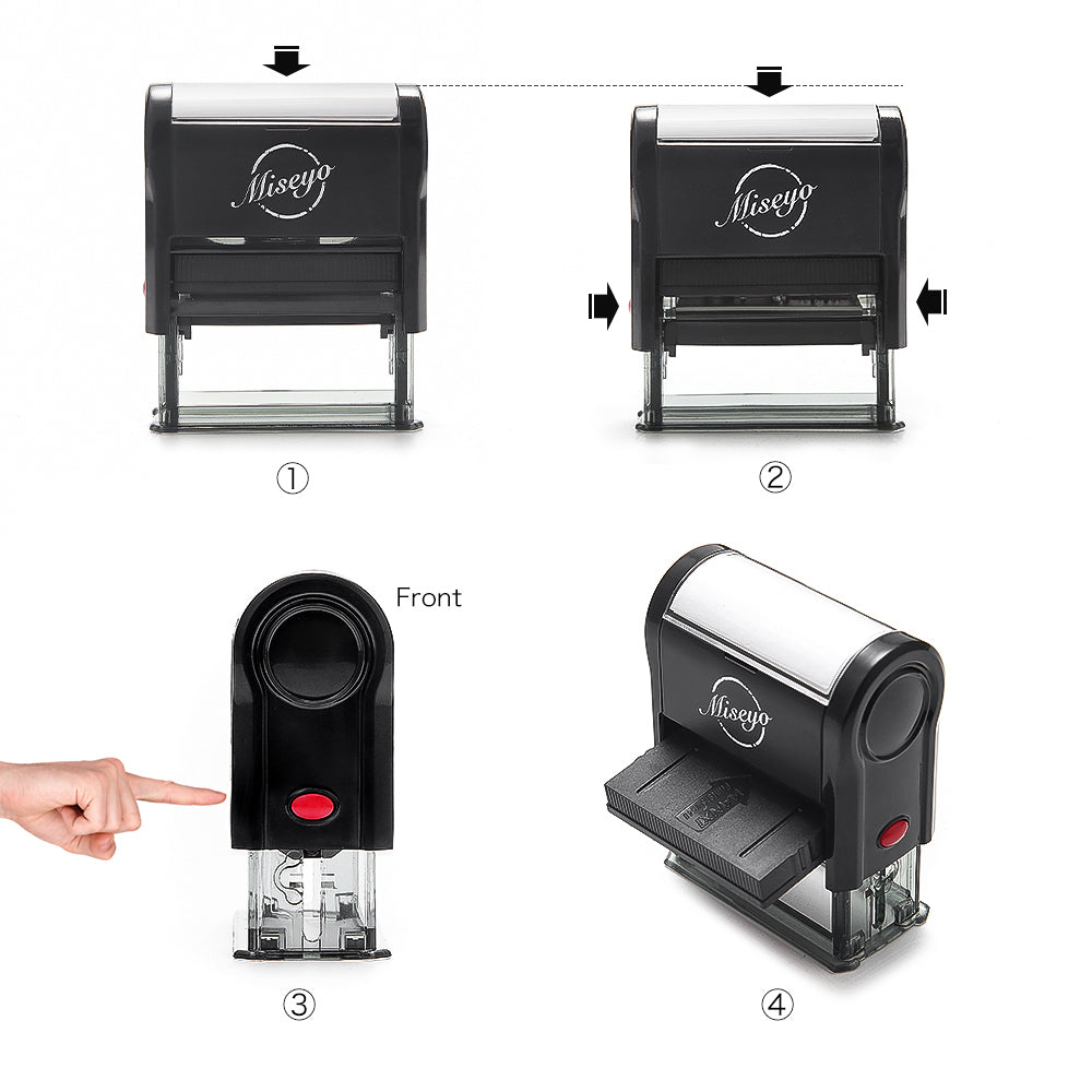 Miseyo Entered Self Inking Rubber Stamp - Red Ink