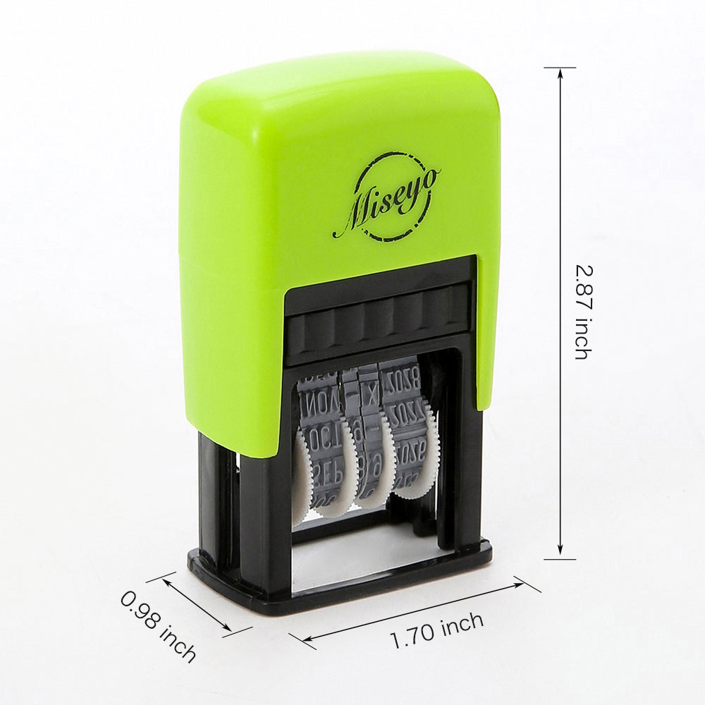 Miseyo Self Inking Date Stamp - Black Ink (2 Refill Ink pad Included)
