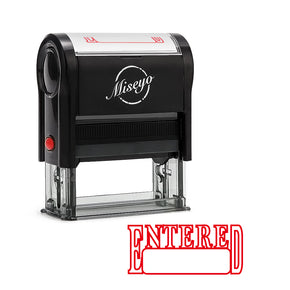 Miseyo Entered Self Inking Rubber Stamp - Red Ink