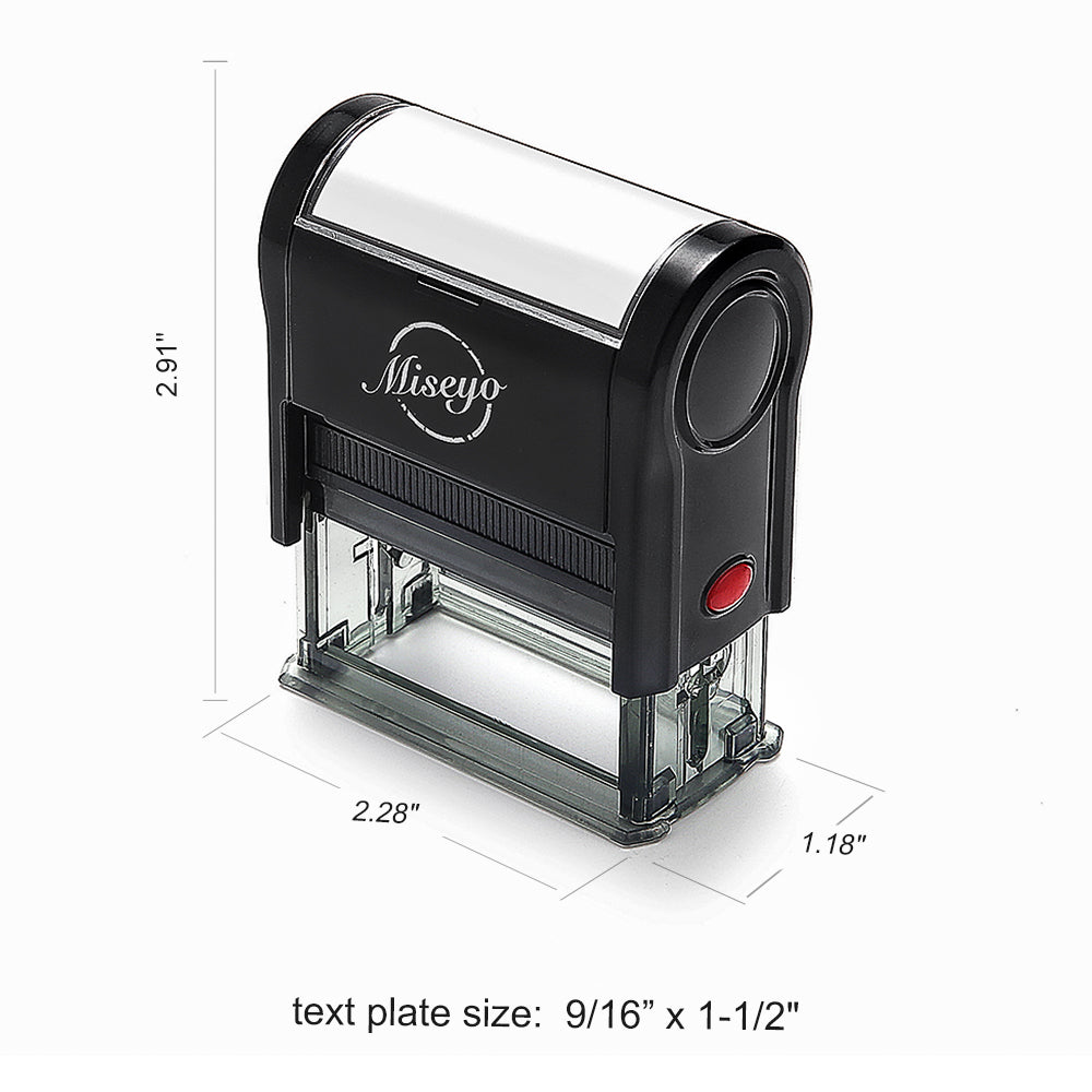 Miseyo Self Inking Custom Stamp Personalize Up to 3 Lines Rubber Return Address Stamp - 2 Ink Pads Included