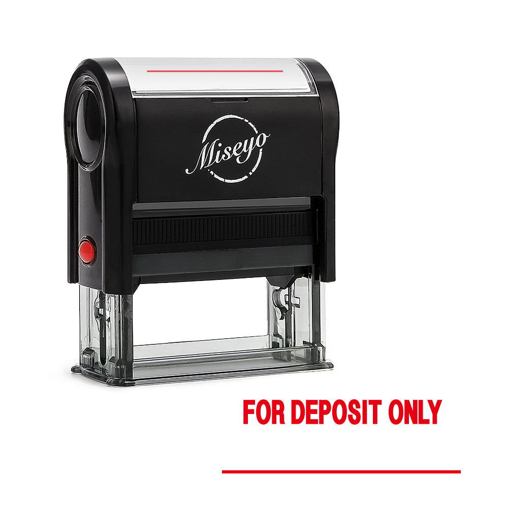 Miseyo for Deposit ONLY Self Inking Rubber Stamp - Red Ink - Large Size