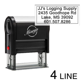 Miseyo Self Inking Custom Stamp Personalize up to 4 Lines Return Address Stamp - 2 Ink Pads Included