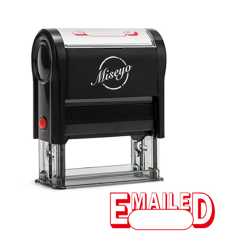 Miseyo Emailed Self Inking Rubber Stamp - Red Ink