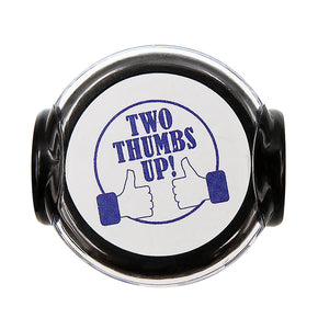 Two Thumbs Up Like - Miseyo Self-Inking Round Rubber Teacher Stamp - Blue Ink