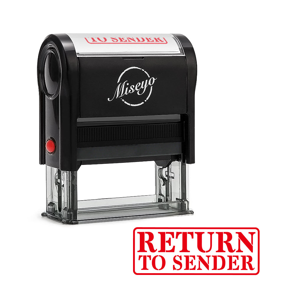 Miseyo Return to SENDERNO Longer at This Address Self Inking Rubber Stamp - Red Ink - Large Size
