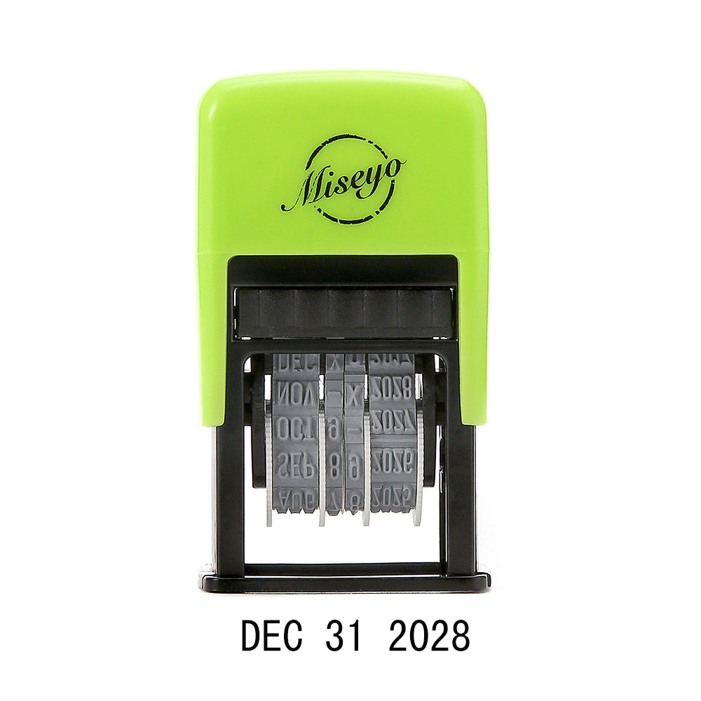 Miseyo Self Inking Date Stamp - Black Ink (2 Refill Ink pad Included)