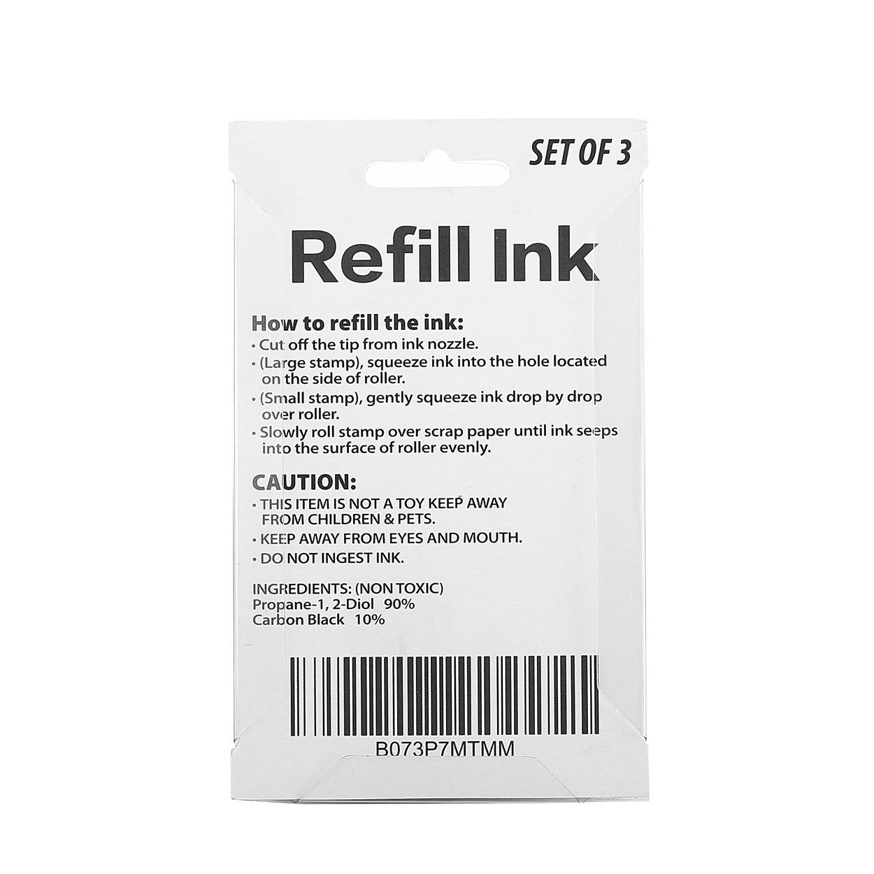 Miseyo Roller Stamp Refill Ink - 3 Pack - Black Ink